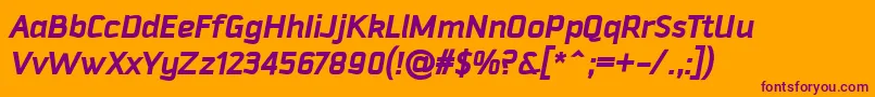 DowntempoBolditalic Font – Purple Fonts on Orange Background