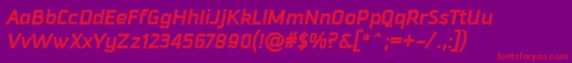 DowntempoBolditalic Font – Red Fonts on Purple Background