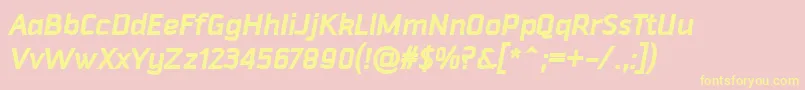 DowntempoBolditalic Font – Yellow Fonts on Pink Background