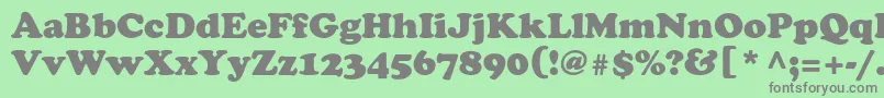 フォントCooperblackstd – 緑の背景に灰色の文字