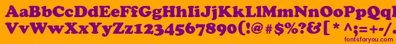 Cooperblackstd Font – Purple Fonts on Orange Background