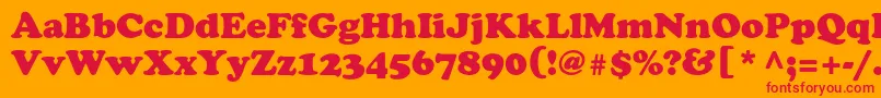 Cooperblackstd Font – Red Fonts on Orange Background