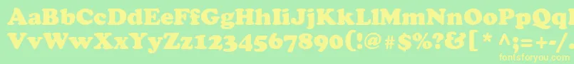 Cooperblackstd Font – Yellow Fonts on Green Background