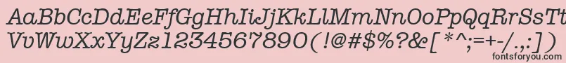 AmtypewritermditcttРљСѓСЂСЃРёРІ-Schriftart – Schwarze Schriften auf rosa Hintergrund