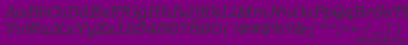 AmtypewritermditcttРљСѓСЂСЃРёРІ-Schriftart – Schwarze Schriften auf violettem Hintergrund