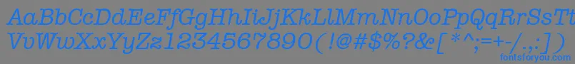 フォントAmtypewritermditcttРљСѓСЂСЃРёРІ – 灰色の背景に青い文字