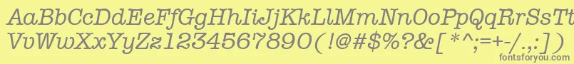 フォントAmtypewritermditcttРљСѓСЂСЃРёРІ – 黄色の背景に灰色の文字