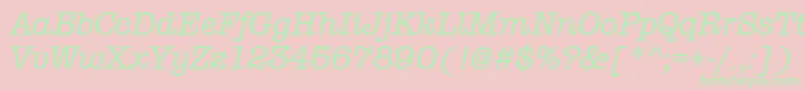 AmtypewritermditcttРљСѓСЂСЃРёРІ-Schriftart – Grüne Schriften auf rosa Hintergrund