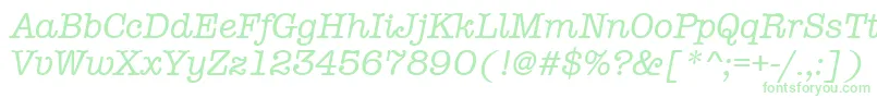 AmtypewritermditcttРљСѓСЂСЃРёРІ-Schriftart – Grüne Schriften auf weißem Hintergrund