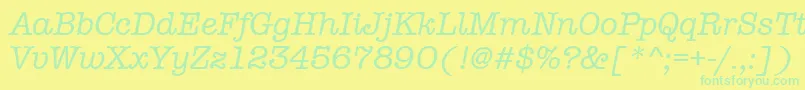 フォントAmtypewritermditcttРљСѓСЂСЃРёРІ – 黄色い背景に緑の文字