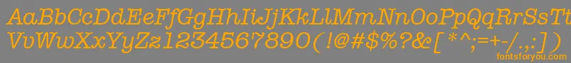 AmtypewritermditcttРљСѓСЂСЃРёРІ-Schriftart – Orangefarbene Schriften auf grauem Hintergrund