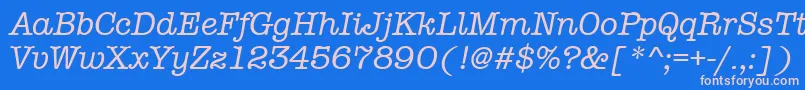 AmtypewritermditcttРљСѓСЂСЃРёРІ Font – Pink Fonts on Blue Background