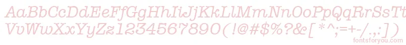 AmtypewritermditcttРљСѓСЂСЃРёРІ-fontti – vaaleanpunaiset fontit valkoisella taustalla