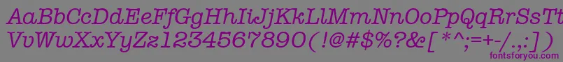 フォントAmtypewritermditcttРљСѓСЂСЃРёРІ – 紫色のフォント、灰色の背景