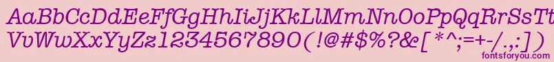 AmtypewritermditcttРљСѓСЂСЃРёРІ-Schriftart – Violette Schriften auf rosa Hintergrund