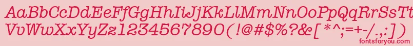 AmtypewritermditcttРљСѓСЂСЃРёРІ-Schriftart – Rote Schriften auf rosa Hintergrund