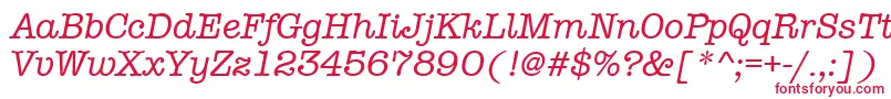 AmtypewritermditcttРљСѓСЂСЃРёРІ-Schriftart – Rote Schriften auf weißem Hintergrund