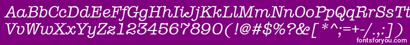 AmtypewritermditcttРљСѓСЂСЃРёРІ-fontti – valkoiset fontit violetilla taustalla