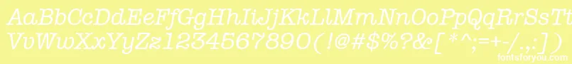 AmtypewritermditcttРљСѓСЂСЃРёРІ-Schriftart – Weiße Schriften auf gelbem Hintergrund