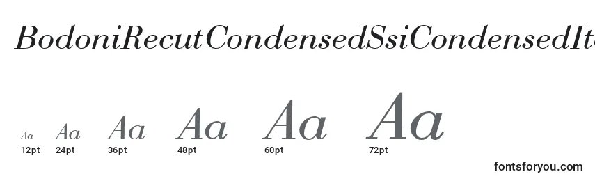 Размеры шрифта BodoniRecutCondensedSsiCondensedItalic