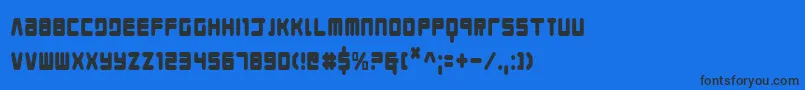 フォントYoung Techs Condensed – 黒い文字の青い背景