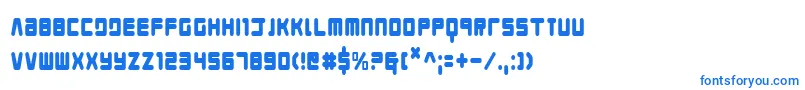 フォントYoung Techs Condensed – 白い背景に青い文字