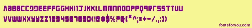 Young Techs Condensed Font – Purple Fonts on Yellow Background