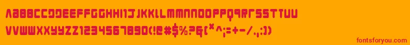 Young Techs Condensed Font – Red Fonts on Orange Background