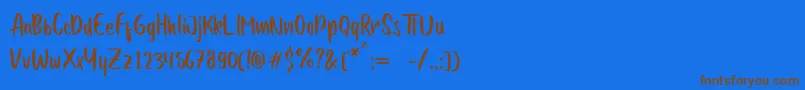 Quicken Font – Brown Fonts on Blue Background