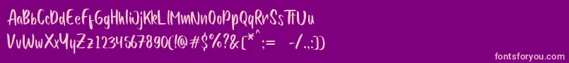 Quicken Font – Pink Fonts on Purple Background