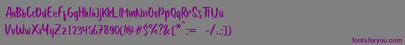 Quicken Font – Purple Fonts on Gray Background