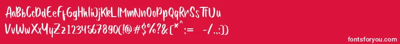 Quicken Font – White Fonts on Red Background