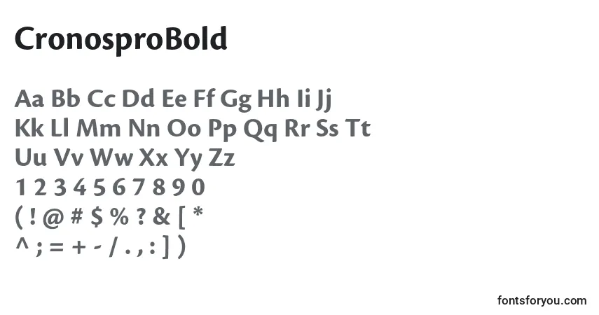 Шрифт CronosproBold – алфавит, цифры, специальные символы