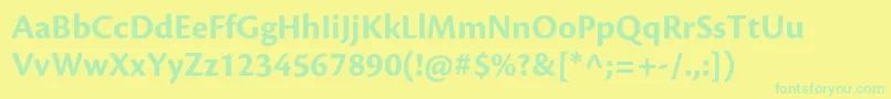 CronosproBold-Schriftart – Grüne Schriften auf gelbem Hintergrund