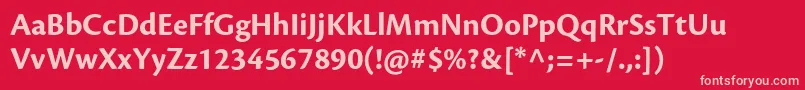 CronosproBold Font – Pink Fonts on Red Background