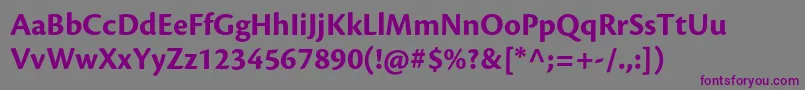 CronosproBold Font – Purple Fonts on Gray Background
