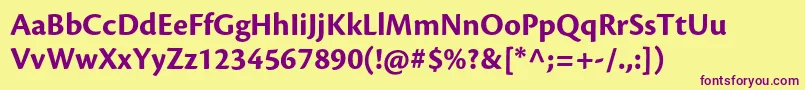 CronosproBold Font – Purple Fonts on Yellow Background
