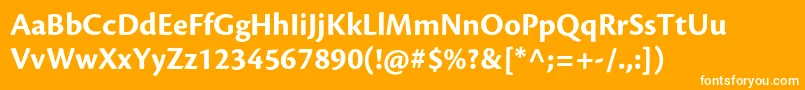 CronosproBold Font – White Fonts on Orange Background