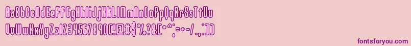 Police Unanimo – polices violettes sur fond rose
