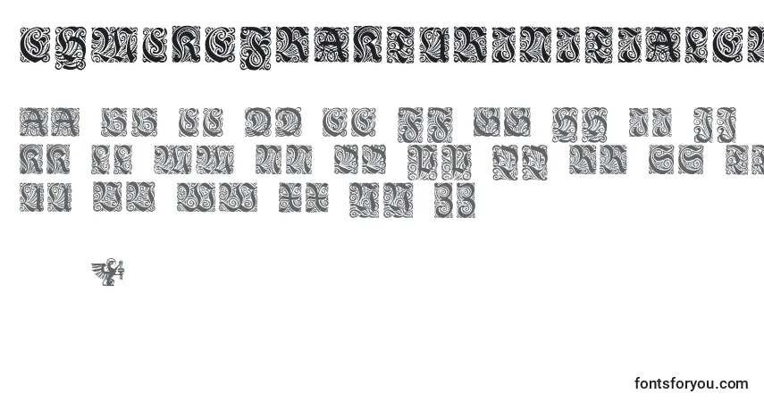 A fonte EhmckeFrakturInitialen – alfabeto, números, caracteres especiais
