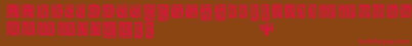 EhmckeFrakturInitialen Font – Red Fonts on Brown Background