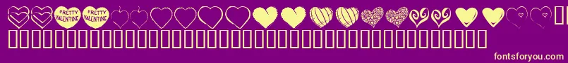 KrHeartfelt Font – Yellow Fonts on Purple Background