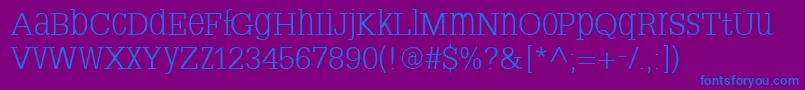 フォントSlabserifxhigh – 紫色の背景に青い文字