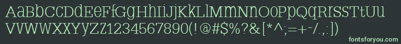 フォントSlabserifxhigh – 黒い背景に緑の文字