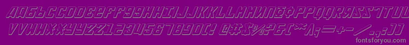 Soviet2e3Di-Schriftart – Graue Schriften auf violettem Hintergrund