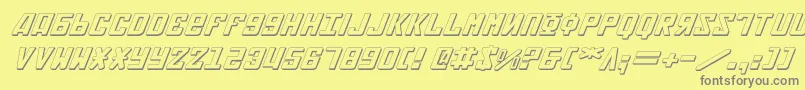 フォントSoviet2e3Di – 黄色の背景に灰色の文字