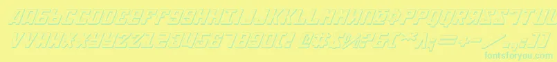 Soviet2e3Di-Schriftart – Grüne Schriften auf gelbem Hintergrund