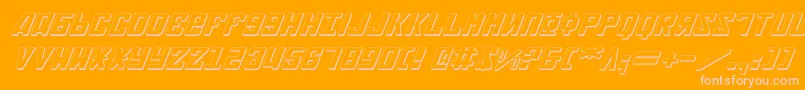 Soviet2e3Di-Schriftart – Rosa Schriften auf orangefarbenem Hintergrund