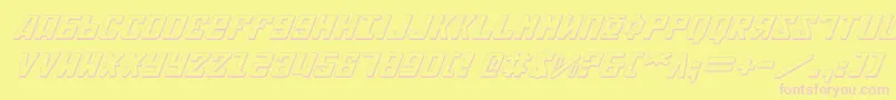 Soviet2e3Di-Schriftart – Rosa Schriften auf gelbem Hintergrund