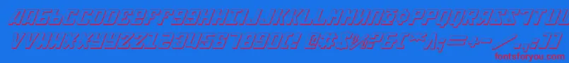 Soviet2e3Di Font – Red Fonts on Blue Background